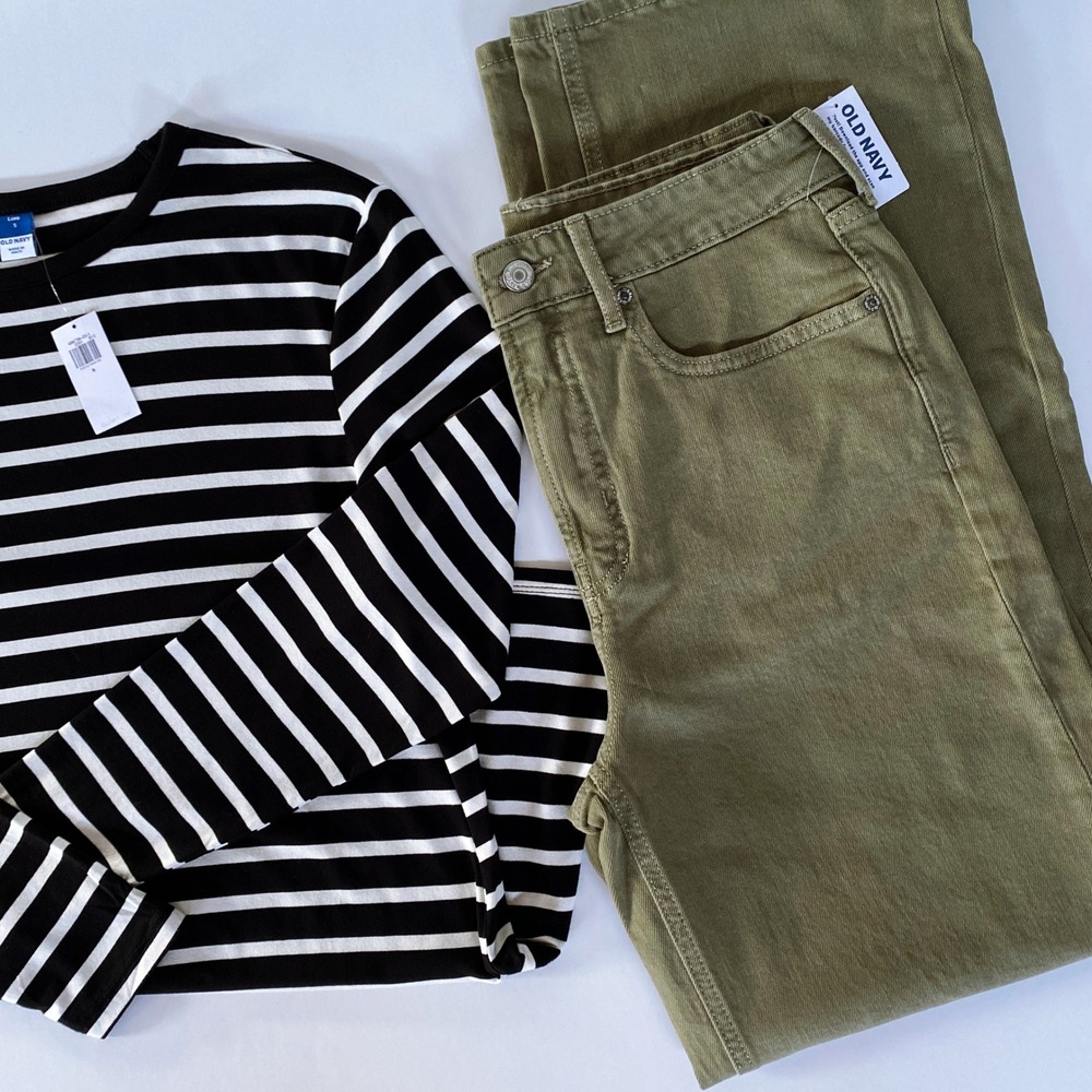 NWT Extra High Rise Wide Leg‎ Sailor Jeans 4 Olive Green Retro 70s Chic Minimal - Picture 10 of 10